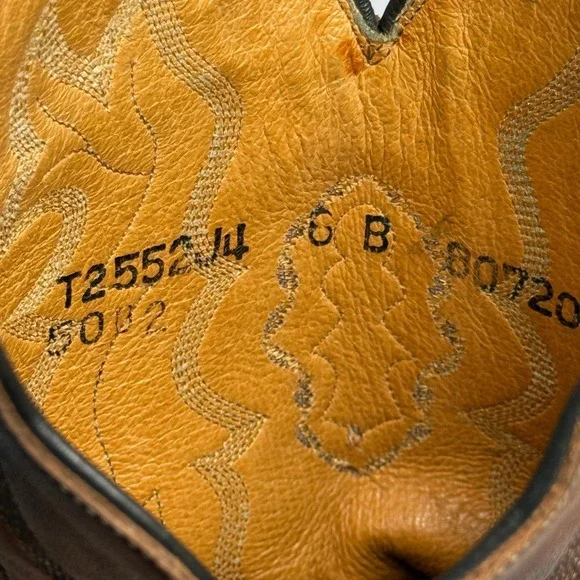 Lucchese 2000 VTG Womens Brown Leather Western Cowboy Boots 6 B USA Made - Picture 6 of 14